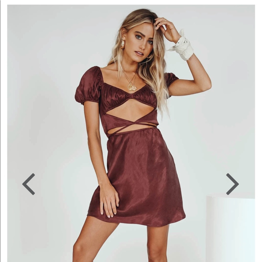 VRG GRL Au Revoir Bias Cut Mini Dress